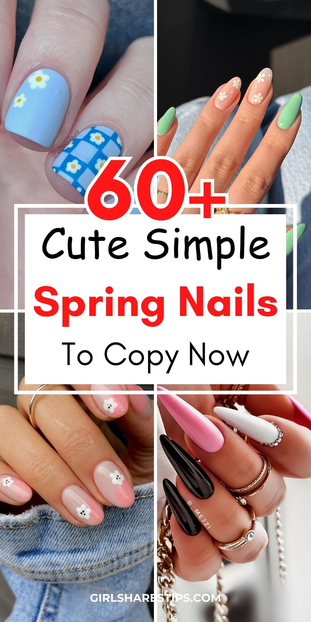 cute simple spring nails collage