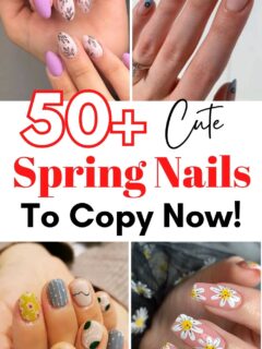 cute spring nail designs collage