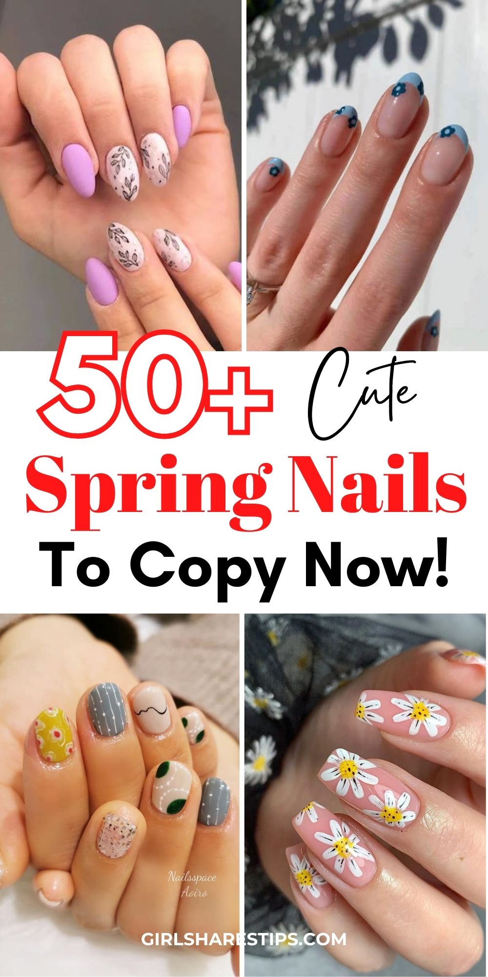 cute spring nail designs collage