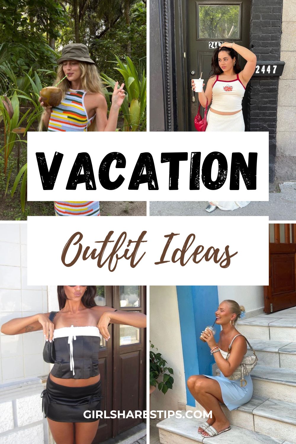 trendy cute summer vacation outfits collage