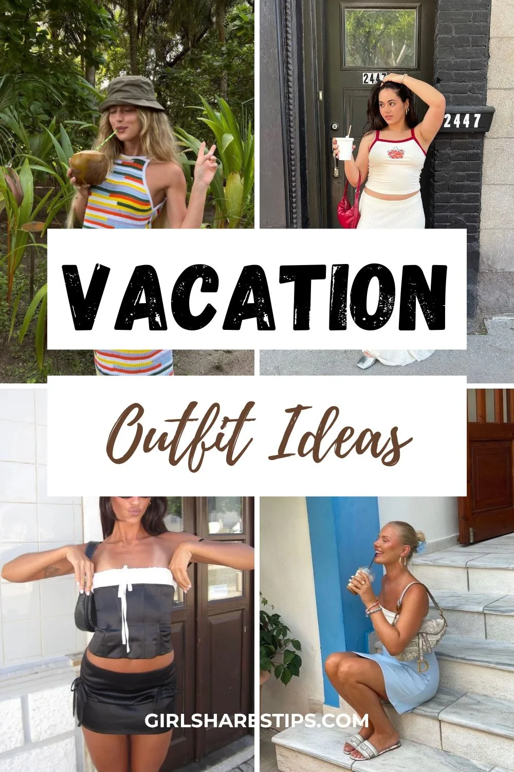 trendy cute summer vacation outfits collage