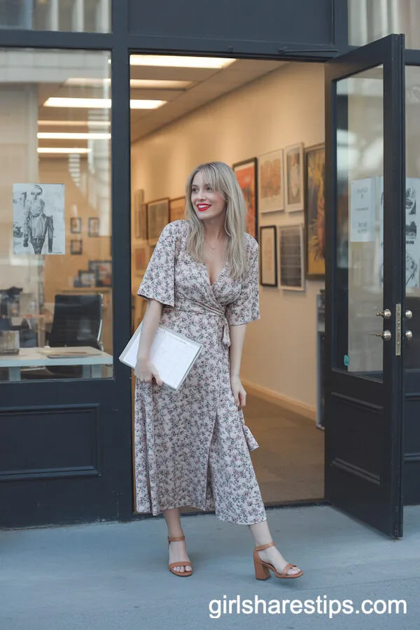 Floral Wrap Dress for a Fresh Office Look