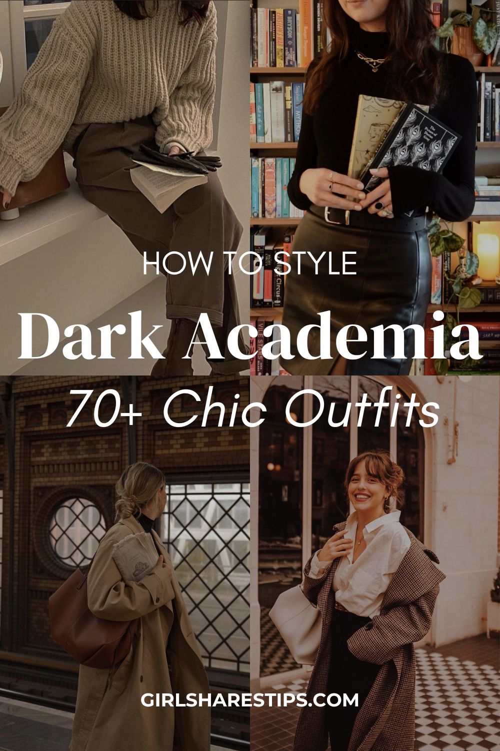 dark academia outfit ideas collage