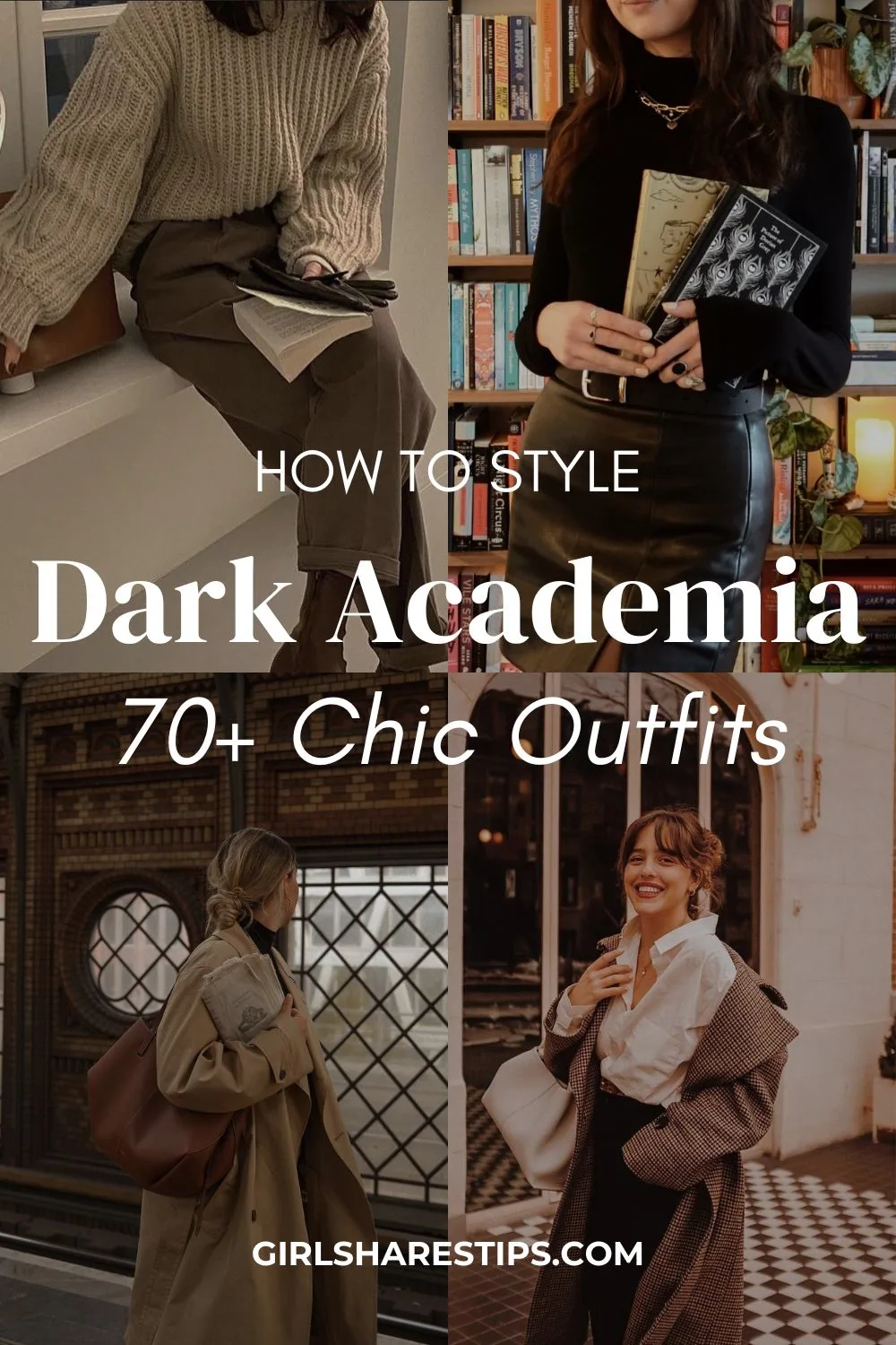 dark academia outfit ideas collage