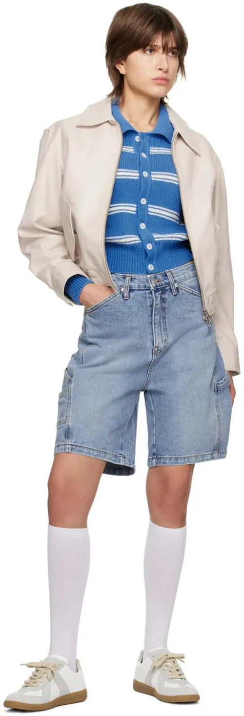 denim Bermuda shorts women outfits