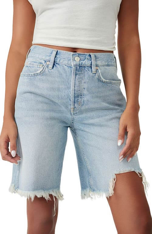 denim Bermuda shorts women outfits