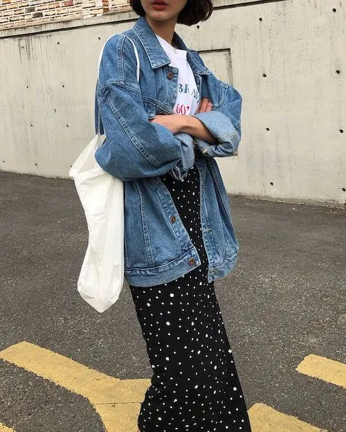 oversized denim jacket casual style