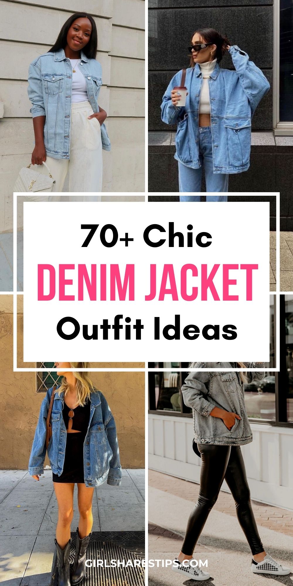 denim jacket outfit ideas collage