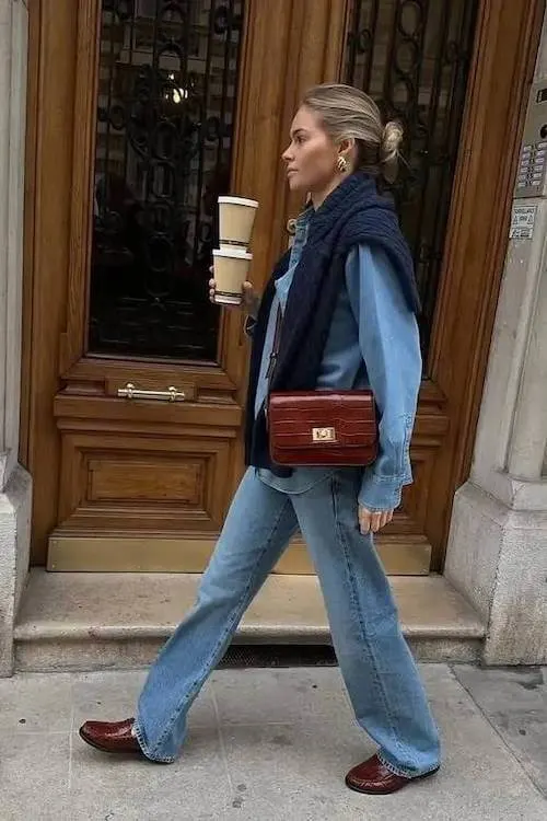denim on denim outfit