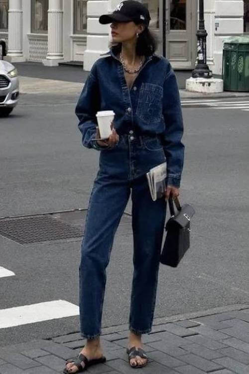 denim on denim outfit