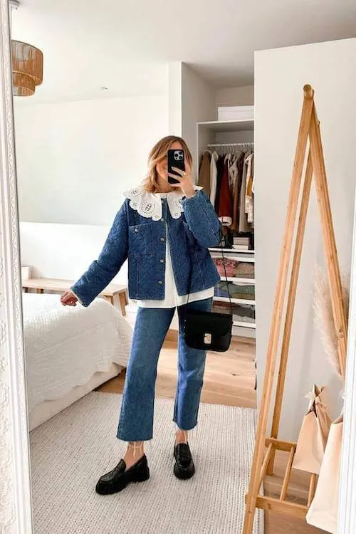 denim on denim outfit