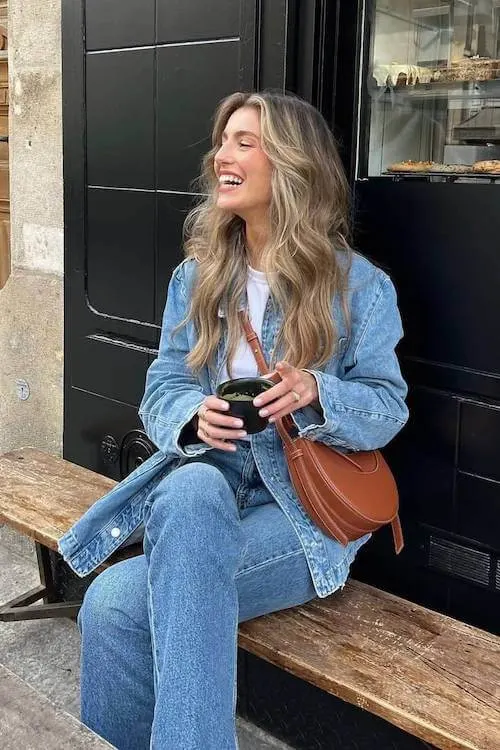 denim on denim outfit