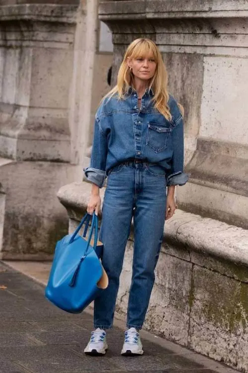 denim on denim outfit