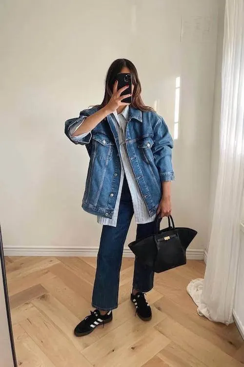 denim on denim outfit