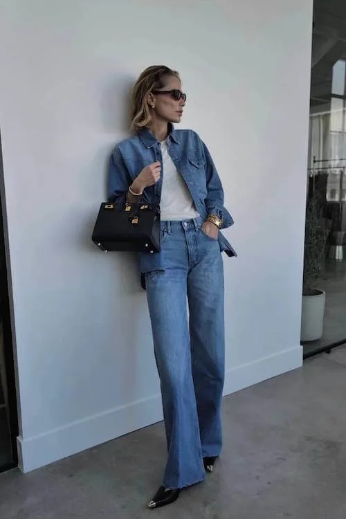 denim on denim outfit