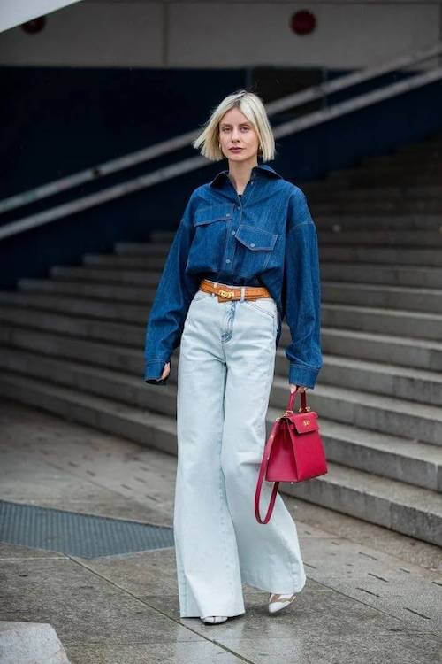 denim on denim outfit