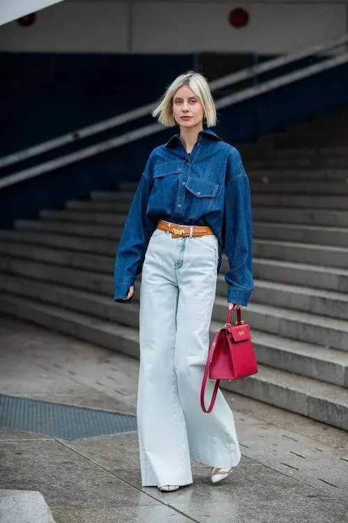 denim on denim outfit