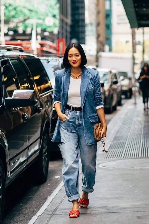 denim on denim outfit