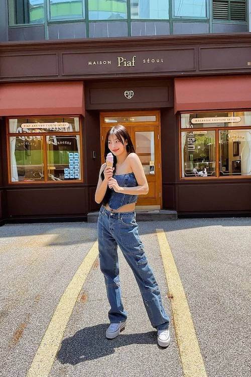 denim on denim outfit