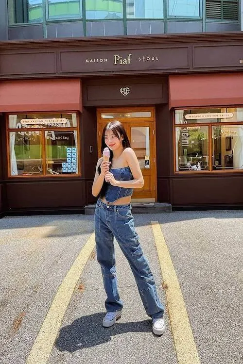 denim on denim outfit