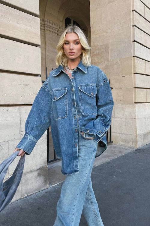 denim on denim outfit