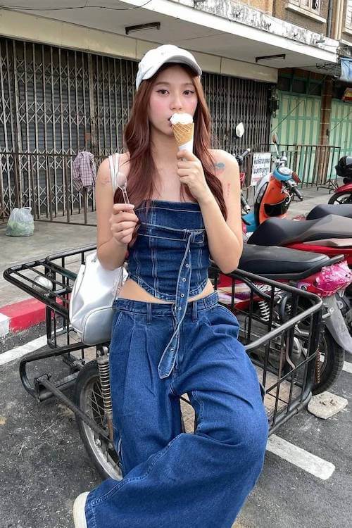 denim on denim outfit