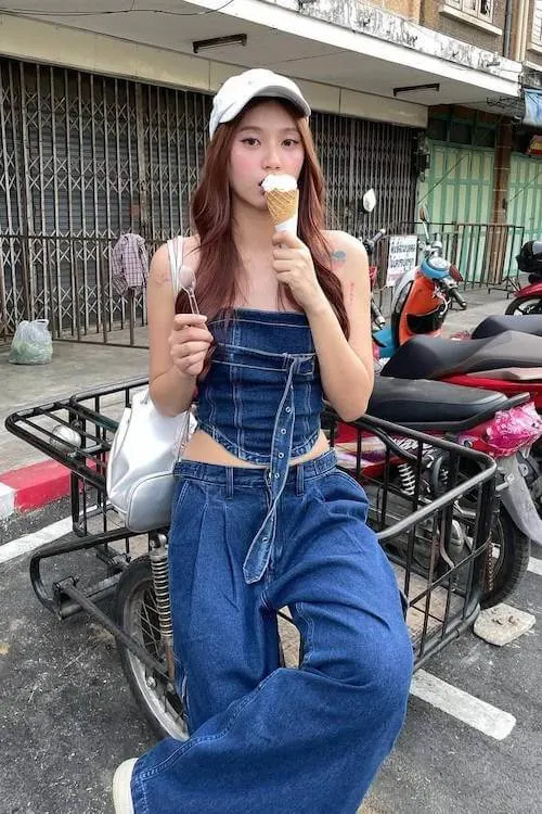 denim on denim outfit