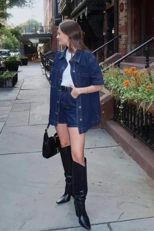 denim on denim outfit