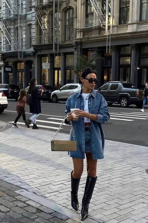 denim on denim outfit