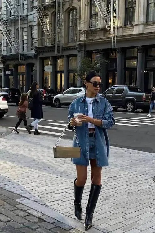 denim on denim outfit