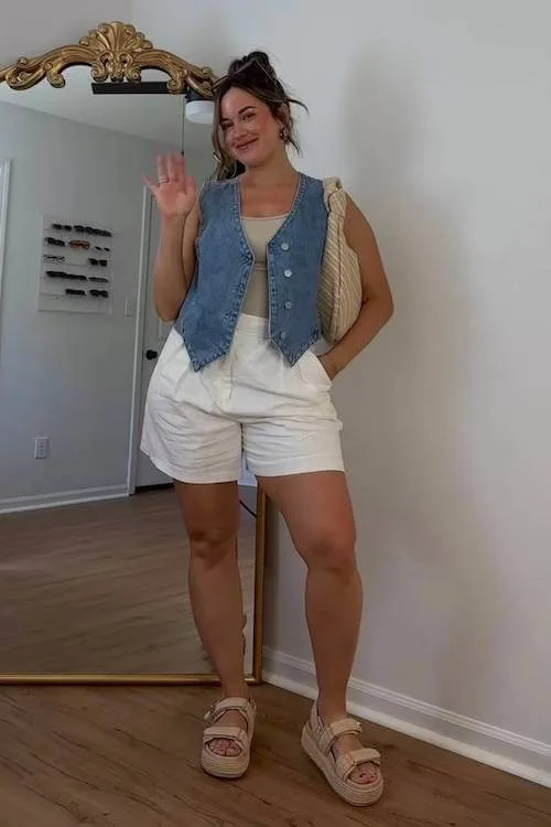 denim vest outfit