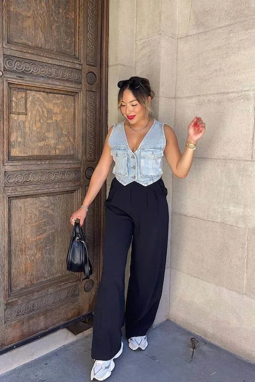 denim vest outfit
