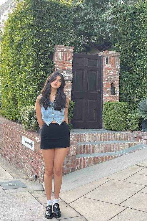 denim vest outfit