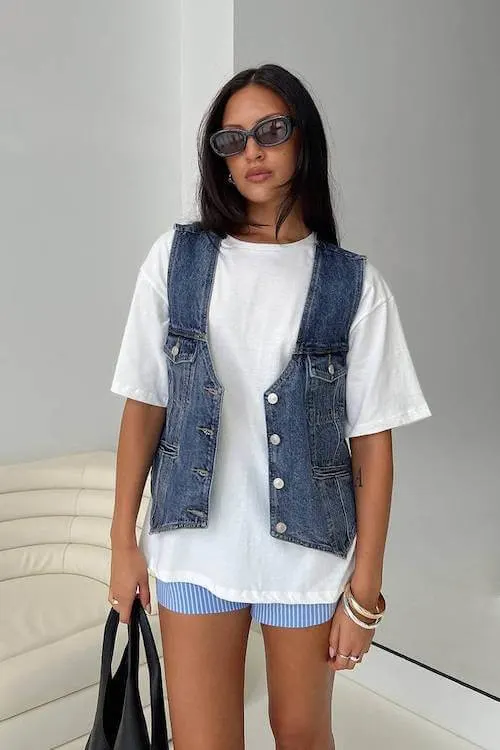 denim vest outfit