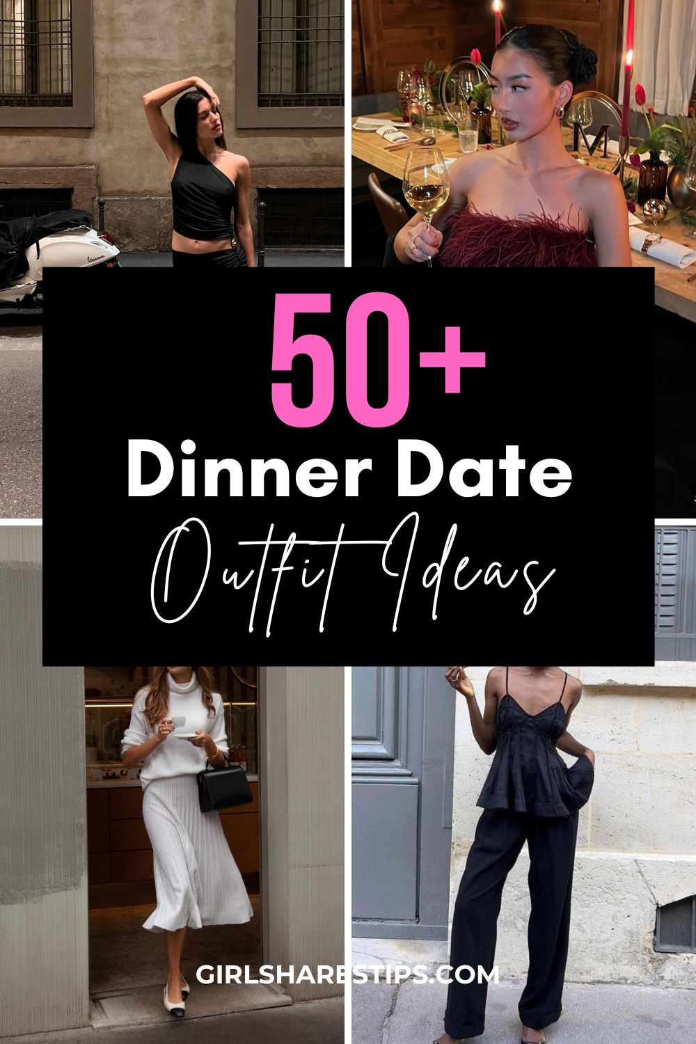 dinner date outfit ideas collage