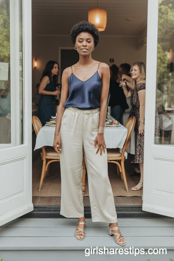 Wide-Leg Pants and Silky Cami for Breezy Chic
