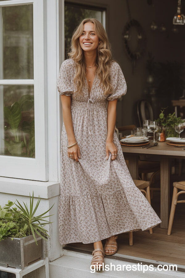 Boho Floral Maxi Dress for a Relaxed Gathering