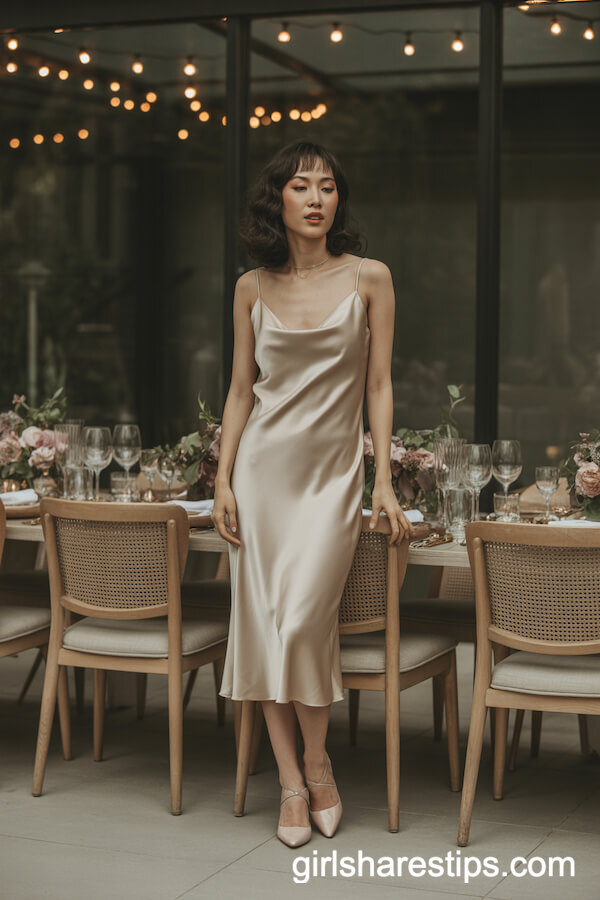 Silky Champagne Slip Dress for Effortless Elegance