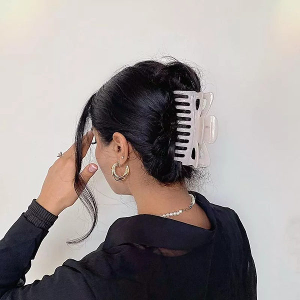 Oversized Claw Clip French Twist Updo