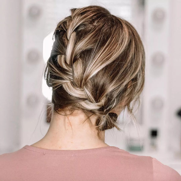 Tousled French Braid Updo