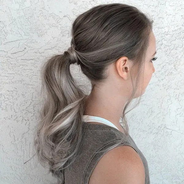 Simple Low Ponytail with Wrapped Base