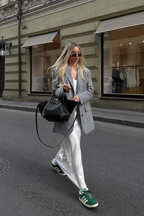 dress and sneakers outfit