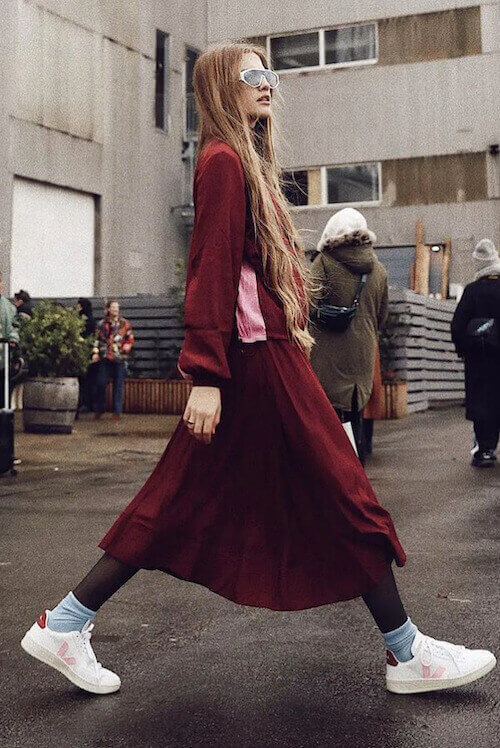 dress with sneakers