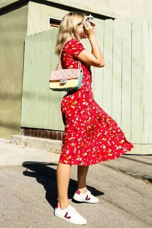 dress with sneakers