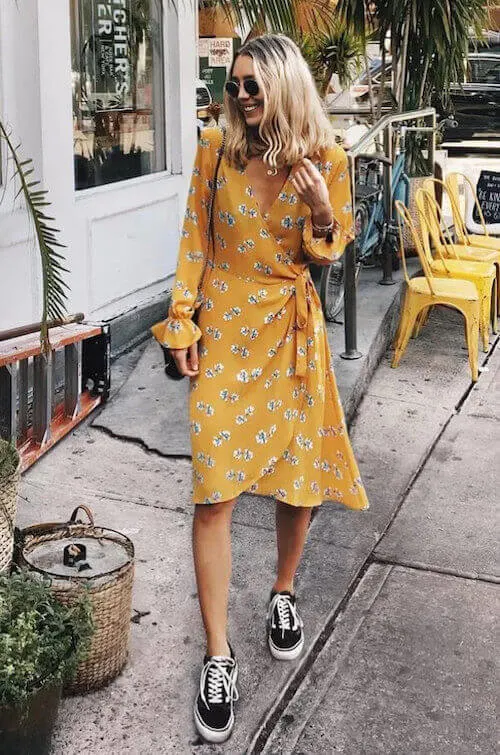 dress with sneakers
