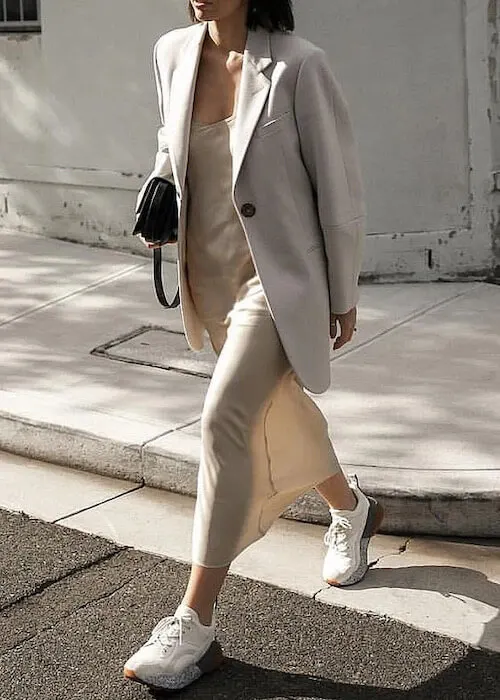 Silk dress deals and sneakers