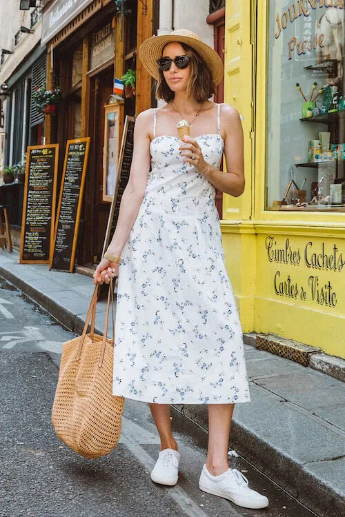 dress with sneakers outfits