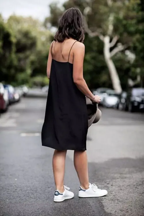 dress with sneakers outfits