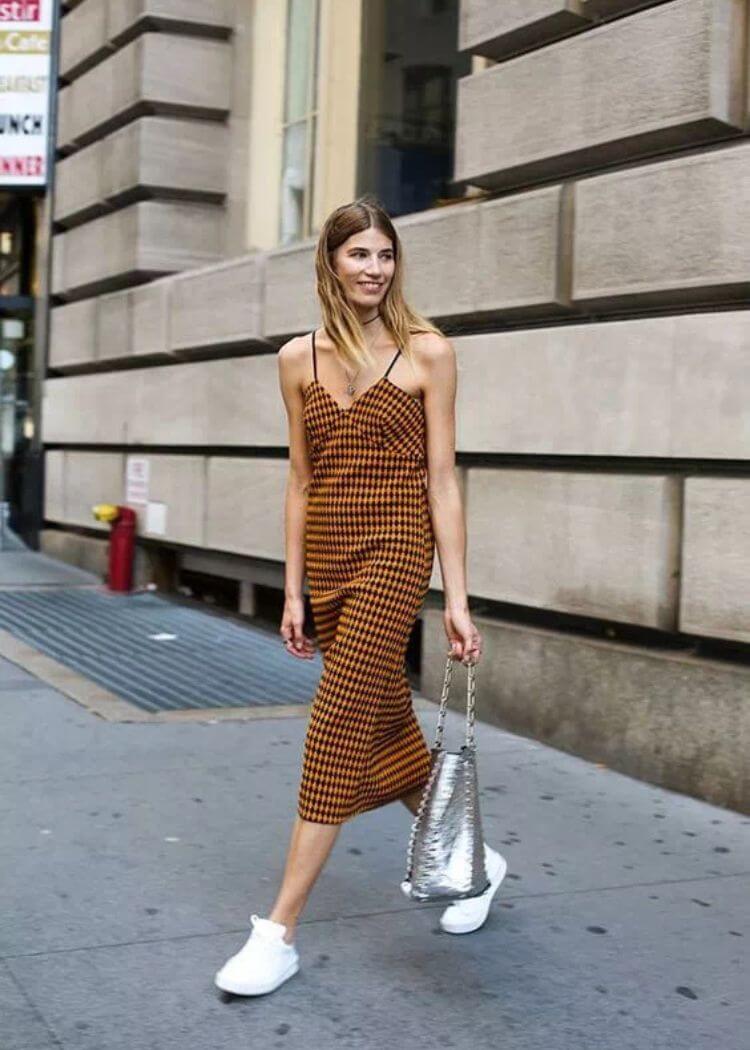 dress with sneakers outfits ideas
