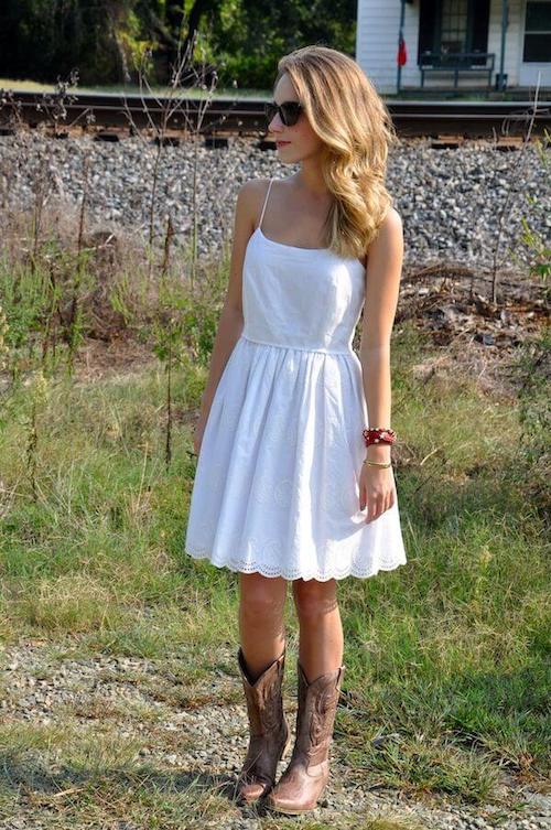 sundress and cowboy boots